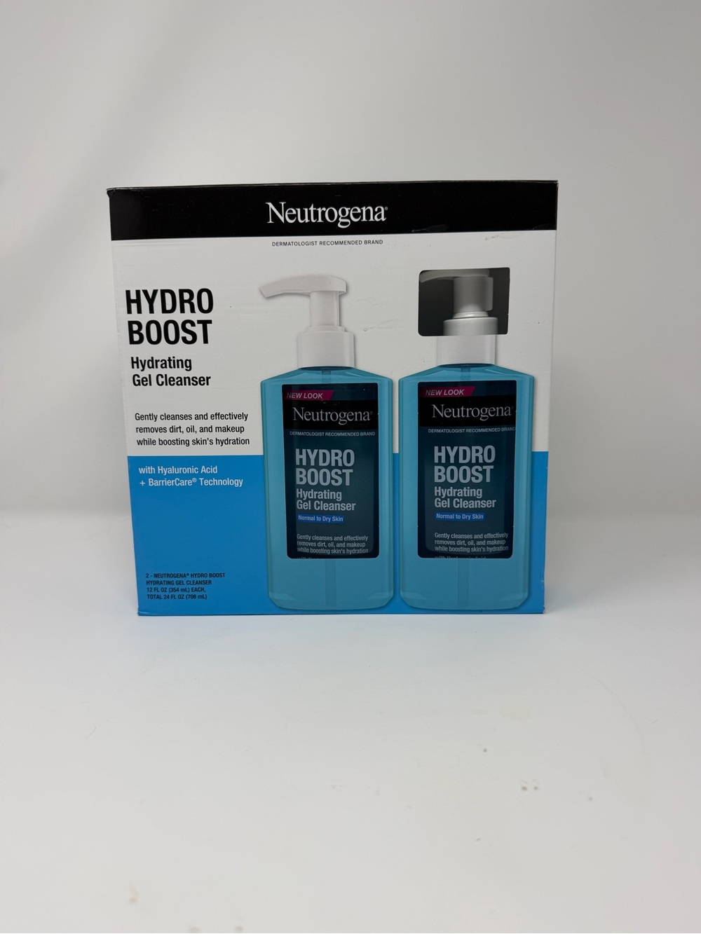 Neutrogena Hydro Boost Hydrating Gel Cleanser – 2 Pack (12 oz Each) – Total 24oz